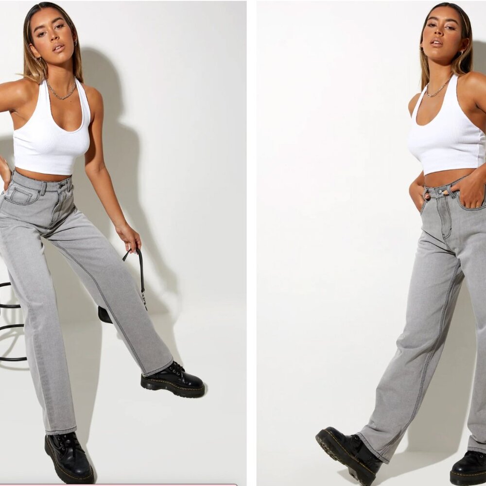 Motel Rocks  Parallel Jean in Pale Grey Wash